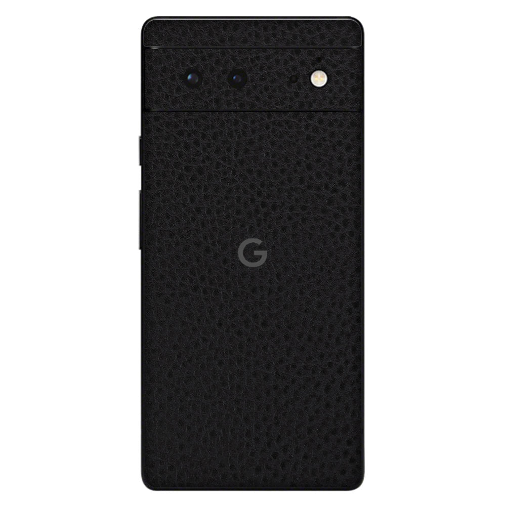 Pixel6a Black Leather Back Cover