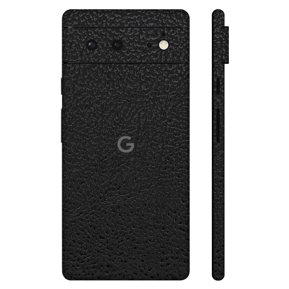 Pixel6 Black Glossy Leather Full Surface Cover